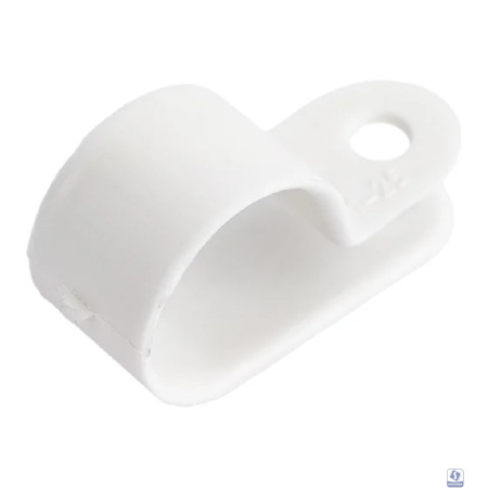 Rexant (07-4416) Скоба под винт 16мм, белая (50 шт/уп)