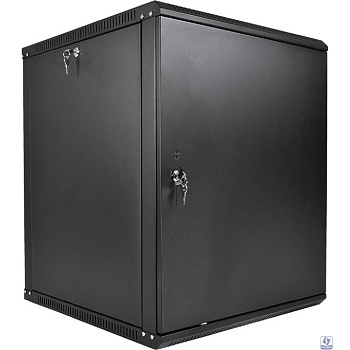 ЦМО Шкаф телекоммуникационный настенный разборный ЭКОНОМ 15U (600 x 520) дверь металл, цвет черный (ШРН-Э-15.500.1-9005)