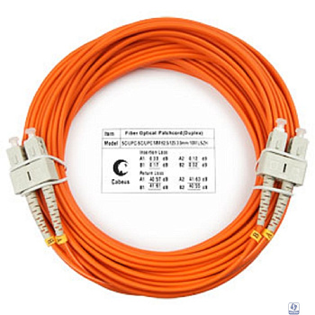 Cabeus FOP-62-SC-SC-10m Шнур оптический duplex SC-SC 62,5/125 mm 10м LSZH