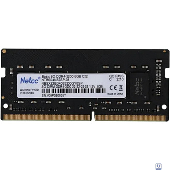 Netac DDR4 SODIMM  8GB PC25600 3200MHz CL22 1.2V (NTBSD4N32SP-08)