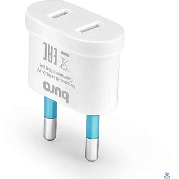 Адаптер-переходник Buro BU-PA02-W (1 розетка) белый (пакет ПЭ) 