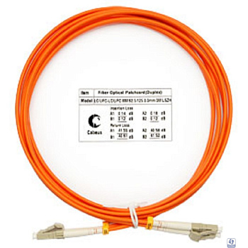 Cabeus FOP-62-LC-LC-3m Шнур оптический duplex LC-LC 62,5/125 mm 3м LSZH