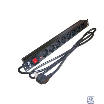 Блок розеток 19" 8 шт., 16A 250V, шнур питания 3.0 м