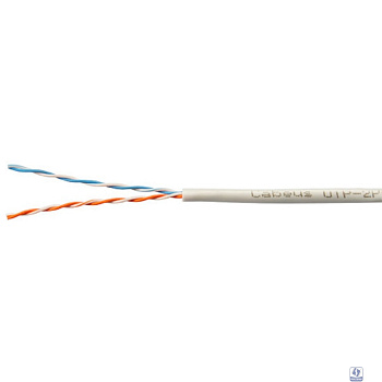 Cabeus UTP-2P-Cat.5e-SOLID-LSZH-GY-LIGHT-500 Кабель витая пара UTP (U/UTP), категория 5e, 2 пары 0,48 мм (24 AWG), одножильный, LSZH нг(А)-HF, серый (500 м)