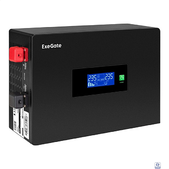 Exegate EX295992RUS ИБП (инвертор, синус, для котла, PF=1, настенный) ExeGate IdealSine SR-600.LCD.2SH <600VA/600W, чистая синусоида, цветной LCD-дисплей, 2*Schuko, настенный, Black> 