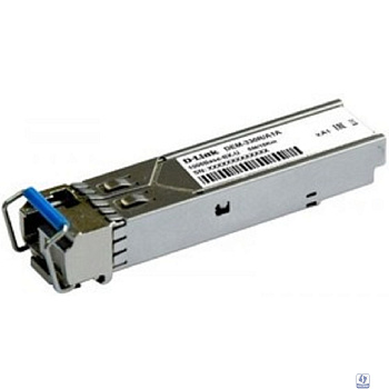 D-Link 330R/10KM/A1B WDM SFP-трансивер с 1 портом 1000Base-BX-U (Tx:1310 нм, Rx:1550 нм) для одномодового оптического кабеля (до 10 км, разъем Simplex LC)