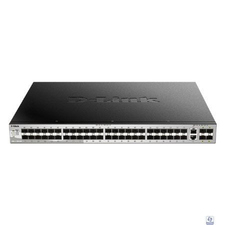 D-Link DGS-3130-54S/B1A PROJ Управляемый L3 стекируемый коммутатор с 48 портами 1000Base-X SFP, 2 портами 10GBase-T и 4 портами 10GBase-X SFP+