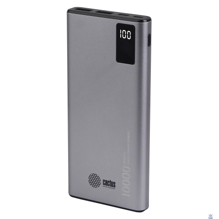 Мобильный аккумулятор Cactus CS-PBFSLT-10000 10000mAh 3A 2xUSB серый