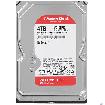 4TB WD Red Plus WD40EFZZ 3.5" 5400 RPM 128MB SATA-III NAS Edition