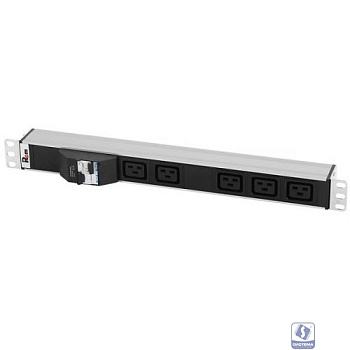 REM Блок розеток Rem-32 с авт., 5 IEC 60320 C19, 32А, алюм., 19", колодка(R-32-5C19-A-440-K)