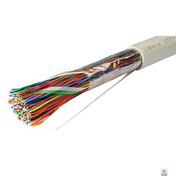 Cabeus UTP-50P-Cat.3-IN Кабель витая пара UTP (U/UTP), категория 3, 50 пар (24 AWG), одножильный (solid), PVC нг(А)-LS