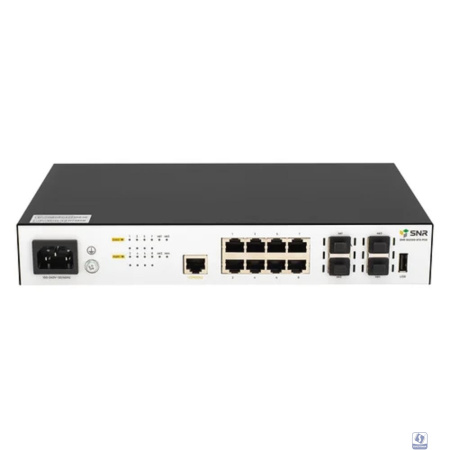 SNR SNR-S5210G-8TX-POE Управляемый PoE коммутатор уровня 2+, 8 портов 10/100/1000Base-T, 4 порта 1/10G SFP+, бюджет PoE 125 Вт, встроенный БП ~220V AC