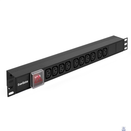 Exegate EX280859RUS Блок розеток ExeGate ServerPro PDU-19H001 Al-10С13-C14-SW, 1U, Алюм., 10 IEC 320 C13, С14