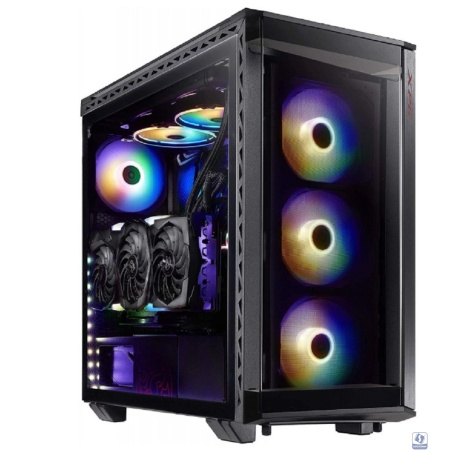 XPG BATTLECRUISER BLACK (BATTLECRUISER-BKCWW) (Midi-Tower, черный, TG*4, 120mm ARGB fan*4)