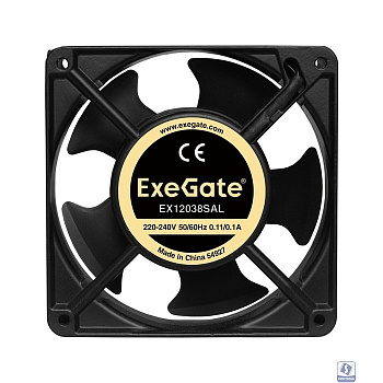 Exegate EX289020RUS Вентилятор 220В ExeGate EX12038SAL (120x120x38 мм, Sleeve bearing (подшипник скольжения), подводящий провод 30 см, 2600RPM, 42dBA)