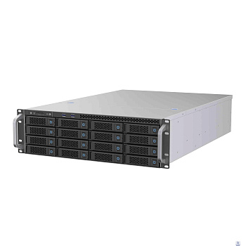 Procase BS316-SAS12-B-0 Корпус 3U Rack server case 16 SATA III / SAS 12Gbit hotswap HDD 4*MiniSAS HD(8643), черный, без блока питания, глубина 650мм, MB 12"x13"