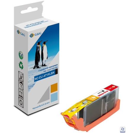 Картридж струйный G&G NC-CLI-471XLBK фото черный (10.8мл) для Canon TS5040/MG5740/MG6840/MG7740