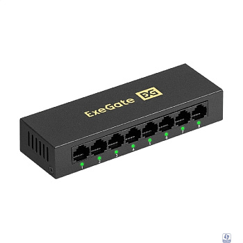 Exegate EX298690RUS Коммутатор неуправляемый ExeGate EDES-1008D (8-портовый UTP 10/100Mbps, металлический корпус, с функцией энергосбережения (EEE), настольный/настенный)