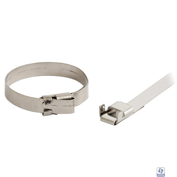 Стяжка металлическая Hyperline FVC-370 370x6мм (упак:100шт) сталь AISI 410L универсальный натуральный