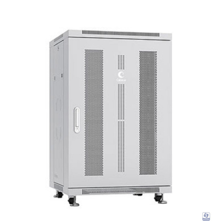 Cabeus ND-05C-18U60/80 Шкаф телекоммуникационный 19" напольный 18U 600x800x988mm (ШхГхВ) передняя и задняя перфорированные двери, ручка с замком, цвет серый (RAL 7035)