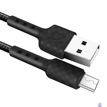 Defender USB кабель F181 Micro, black, 1м, 2.4А, нейлон, пакет (87115BLA)