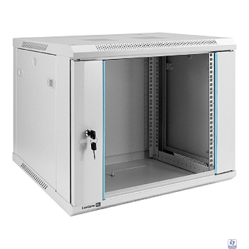 Exegate EX298601RUS Шкаф телекоммуникационный 19" настенный 9U ExeGate EC-WM-9U.450.G.GREY (19”, 9U, 600x450x500mm (ШхГхВ), передняя дверь закаленное стекло, съемные боковые панели, пыле- и влагозащит