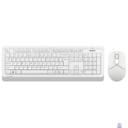 Повреждение упаковки Клавиатура + мышь A4Tech Fstyler FG1012 клав:белый мышь:белый USB беспроводная Multimedia [1599042]
