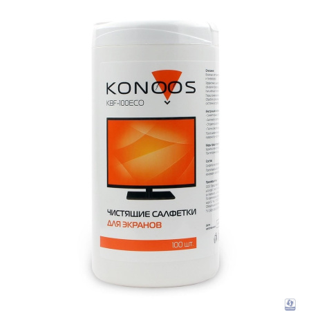 Konoos KBF-100ECO Салфетки для ЖК-экранов в банке, 100 шт.