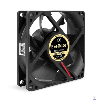Exegate EX299880RUS Вентилятор 12В DC ExeGate ExtraPower EP08025H2P (80x80x25 мм, Hydraulic bearing (гидродинамический), 2pin, 2800RPM, 24dBA)