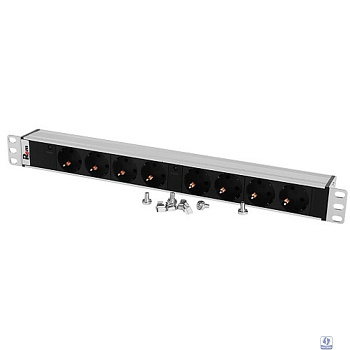 REM Блок розеток Rem-32 с инд., 8 Schuko, 32A, алюм., 19", колодка (R-32-8S-I-440-K)