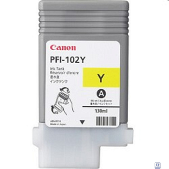 Canon PFI-102Y 0898B001 Картридж для Canon imagePROGRAF iPF605, iPF610., iPF650, iPF655, iPF710, iPF750, iPF755, LP17, iPF510, Желтый, 130 мл.