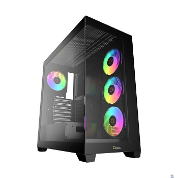 Case Ocypus Gamma C72 BK ARGB  ATX / win / black / 4 ARGB fans / no PSU / Tempered Glass