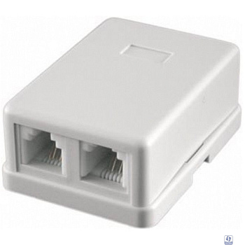 Gembird TA-102 Розетка телефонная RJ-11 (6P4C) внешняя 2 порта, белая