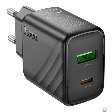 HOCO Зарядное устройство Hoco 30Вт GaN, 3А, QC3.0/PD, 1xUSB, 1xType-C, CS23A, черный, коробка