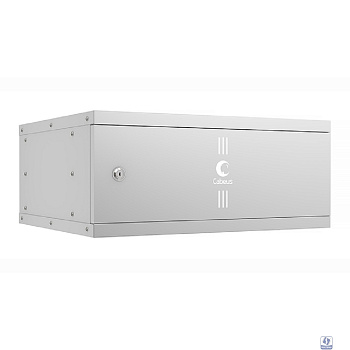 Cabeus WSC-05D-4U55/45m Шкаф телекоммуникационный настенный 19" 4U, серия LIGHT разборный, дверь металл, цвет серый