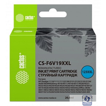 Картридж струйный Cactus CS-F6V19XXL черный (1000стр.) (20мл) для HP DeskJet 1110/1111/1112/2130