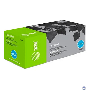CACTUS CF360X Тонер Картридж Cactus CS-CF360X черный для HP CLJ M552dn/M553dn/M553N/M553x (12500стр.)