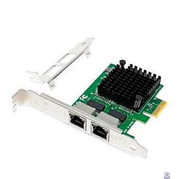 ORIENT XWT-INT226L2PE, Сетевая карта PCI-Ex1 v3.1 2xRJ45 2.5GbE NIC, Intel I226-V chipset, 2.5/1 Гбит/с, 2 планки крепления (33474)