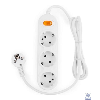 PowerCube Удлинитель (PC-1-5М) 5.0м, 3 розетки, 16А, с выключателем, белый