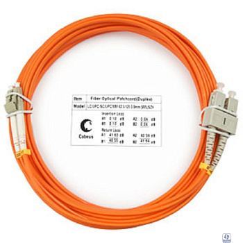 Cabeus FOP-62-LC-SC-5m Шнур оптический duplex LC-SC 62,5/125 mm 5м LSZH