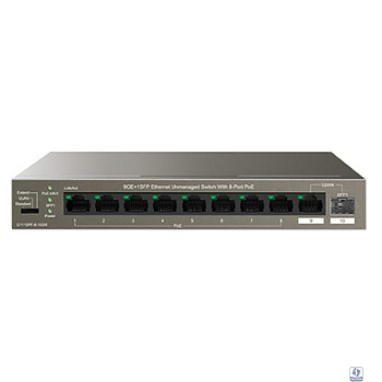 IP-COM G1110PF-8-102W Коммутатор PoE неуправляемый  9-Ports 10/100/1000 Base-T + 1-Port 1000 Base-X SFP / 8-Ports PoE (PoE бюджет 92W)