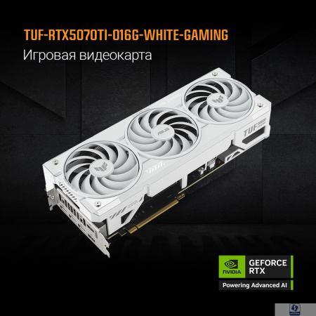Видеокарта ASUS GeForce RTX5070TI 16Gb DDR7 256 bit 3*DP/2*HDMI 3 FAN (TUF-RTX5070TI-O16G-WHITE-GAMING) RTL