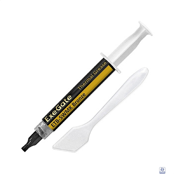 Exegate EX293375RUS Термопаста ExeGate ETB-5WMK Bronze (4,9 Вт/(м•К), 3г, шприц с лопаткой)