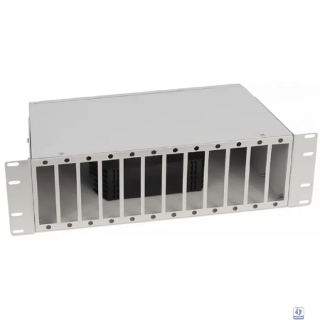 Cabeus FO-CS-19-12FP-GY Кросс бокс оптический 19" 3U на 12 адаптерных панелей, цвет серый