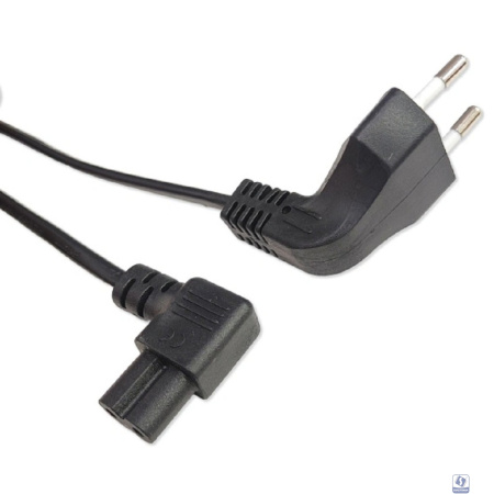 Кабель питания Filum FL-PC2.5-EUA-C7A-3M CEE 7/16 угловая - С7 угловая, 2х0.5, 220В, 2.5A, чёрный, 3 м (1115460)