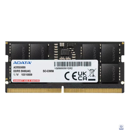 A-data DDR5 SODIMM 16GB 5600MHz AD5S560016G-S RTL PC5-44800 CL46  262-pin 1.1В single rank Ret