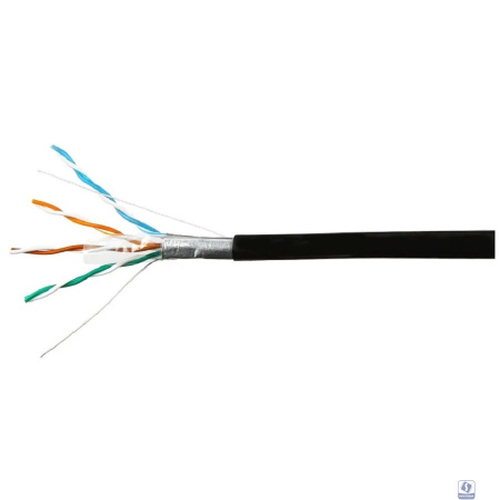 SkyNet Кабель Premium FTP outdoor 4x2x0,51 на тросу, медный, FLUKE TEST, кат.5e, однож., 100 м, box, черный [CSP-FTP-4-CU-OUTR/100]