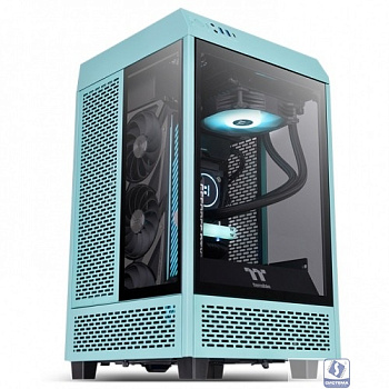 Корпус Thermaltake The Tower 100 Turquoise черный без БП miniITX 1x120mm 3x140mm 2xUSB3.0 audio bott PSU