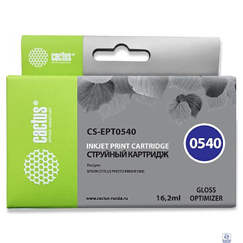 Cactus C13T05404010 Картридж струйный Cactus CS-EPT0540 прозрачный для Epson Stylus Photo R800/ R1800 (16,2ml)