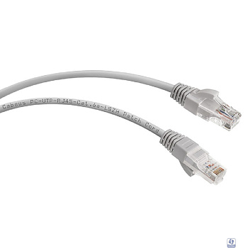 Cabeus PC-UTP-RJ45-Cat.6a-1.5m-LSZH Патч-корд U/UTP, категория 6а (10G), 2xRJ45/8p8c, неэкранированный, серый, LSZH, 1.5м